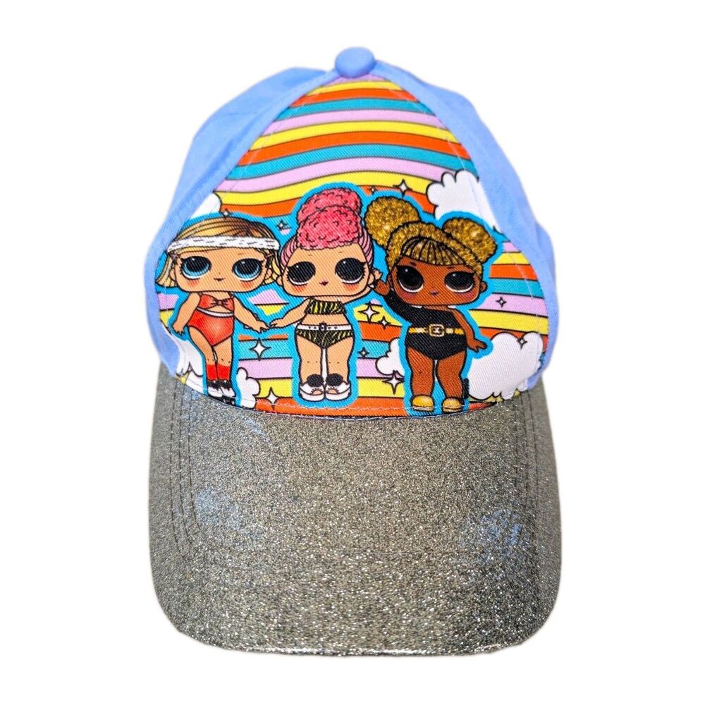 L.O.L. Surprise! Girls Purple Adjustable Baseball Cap Glitter Silver Brim